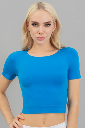 Топ безшовний з короткими рукавами Giulia Crop T-Shirt Amparo blue