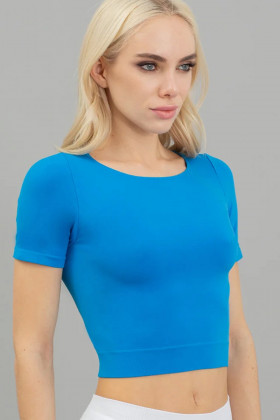 Топ бесшовный с короткими рукавами Giulia Crop T-Shirt Amparo blue