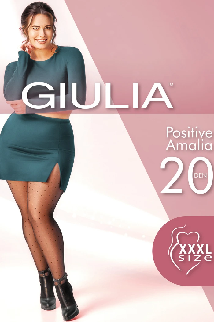 Колготки великого розміру в горошок Giulia Positive Amalia 20 model 1