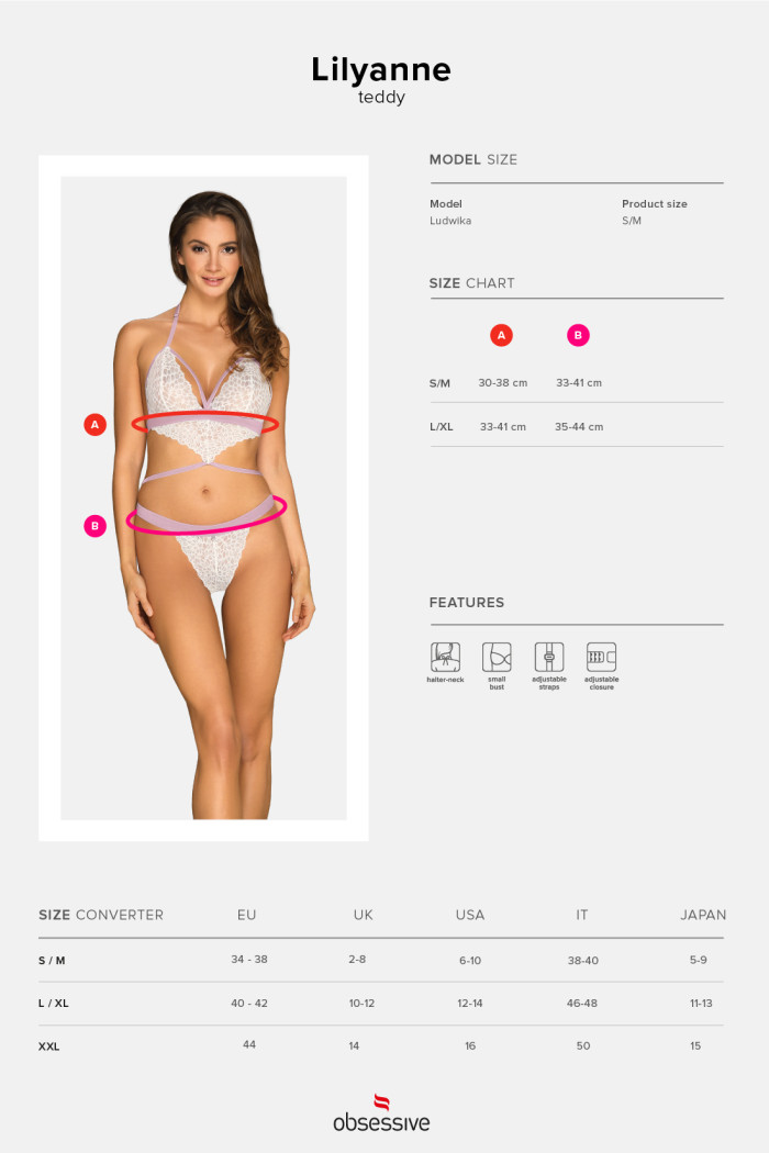 Боді мереживний Obsessive Lilyanne