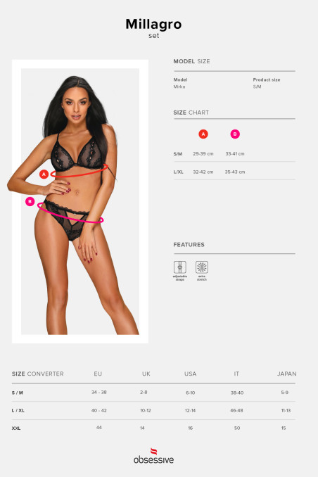 Комплект мереживний Obsessive Millagro set