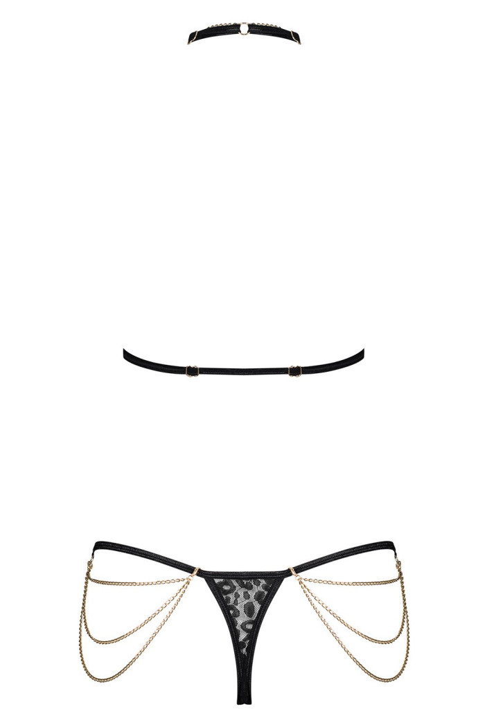 Комплект білизни з ланцюжками Obsessive Pantheria set