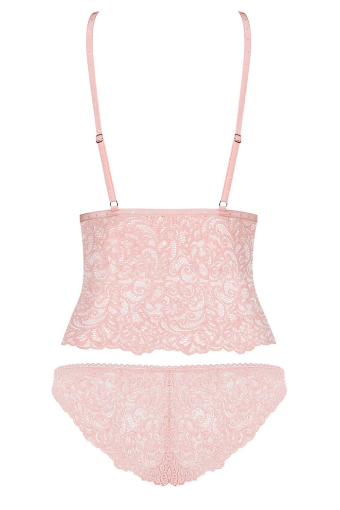 Комплект мереживний Obsessive Delicanta Top Pink