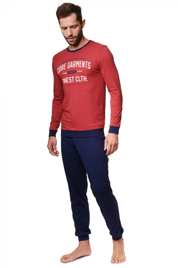 Мужской комплект-пижама с брюками HENDERSON 39254 AGENT Red