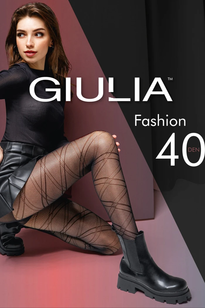 Колготки мікросітка з принтом Giulia Fashion Net 40 model 4
