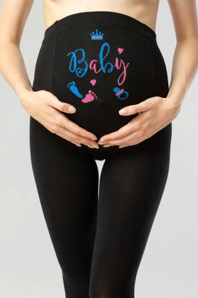 Колготки для вагітних бавовняні з принтом Giulia Mama Cotton Fashion model 2