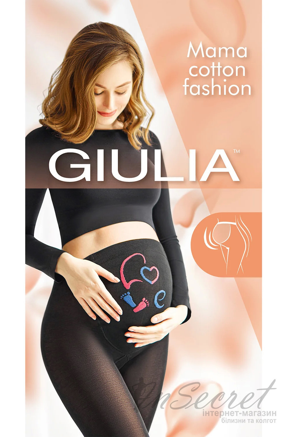 Колготки для вагітних бавовняні з принтом Giulia Mama Cotton Fashion model 3