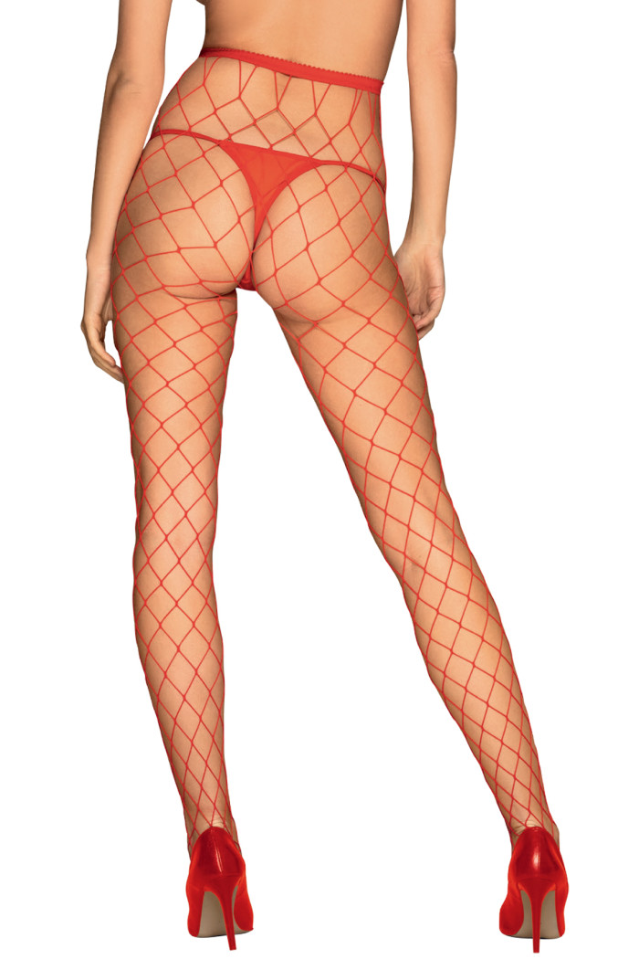 Колготки в крупную сетку Obsessive S812 Red