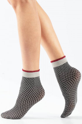 Носочки женские с люрексом LEGS L1831 CALZINO ROMBI LUREX
