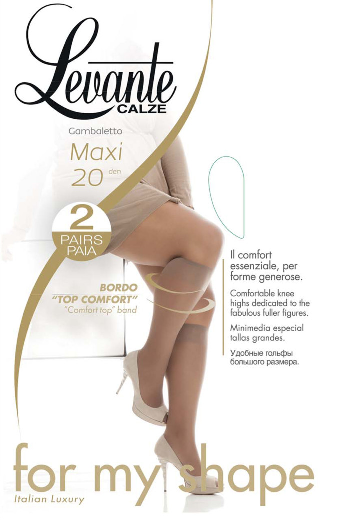 Гольфи тонкі великого розміру LEVANTE Maxi 20 gambaletto (2пари)