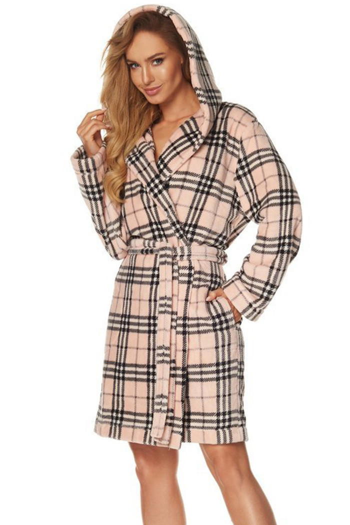 Халат женский теплый в клетку L&L 2074 Misti