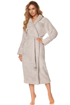 Жіночий довгий теплий халат L&L 2084 Satyn Grey