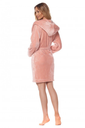Жіночий теплий короткий халат з капюшоном L&L 2121 Rabbit