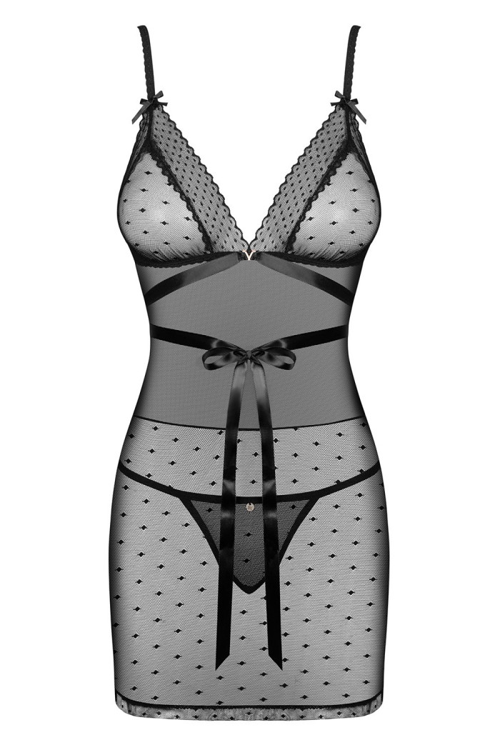 Прозрачная сорочка с трусиками Obsessive Bowessa chemise
