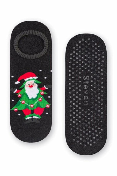 Новорічні махрові шкарпетки-сліди ABS Steven 132 New Year Santa