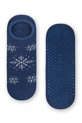 Махрові шкарпетки-сліди ABS Steven art.132 Snowflake Blue