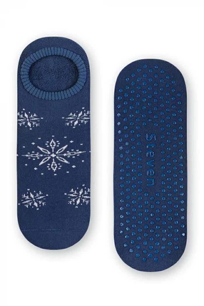 Махрові шкарпетки-сліди ABS Steven 132 Snowflake Blue