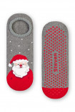 Новогодние махровые носки-следы ABS Steven art.132 Santa Grey