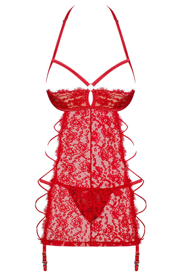 Прозрачная сорочка с трусиками Obsessive Rediosa chemise