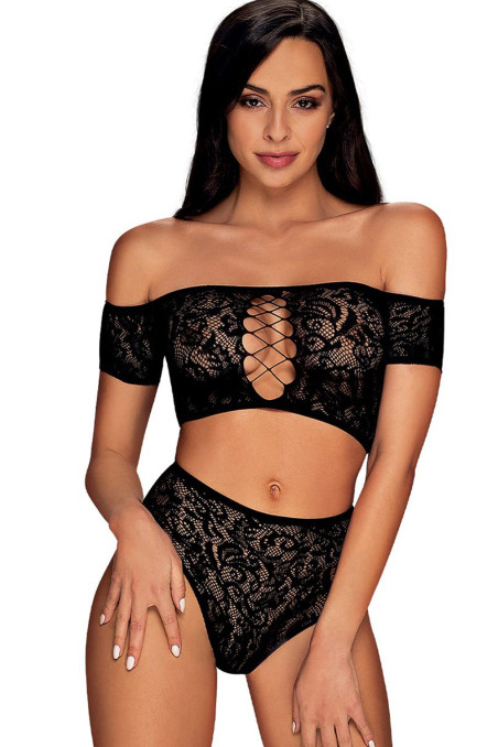 Комплект в сітку - топ з трусиками Obsessive Inessita set