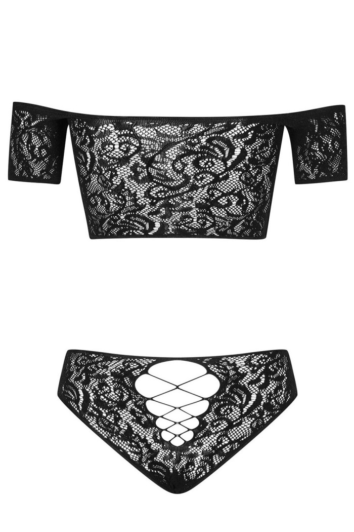 Комплект в сітку - топ з трусиками Obsessive Inessita set