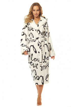 Длинный теплый женский халат с надписями L&L 2117 Secret