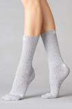 Шкарпетки бавовняні високі в рубчик з люрексом GIULIA WS4 LUREX RIB 001