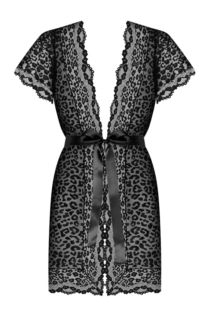 Халатик-пеньюар з мереживом Obsessive Giully peignoir