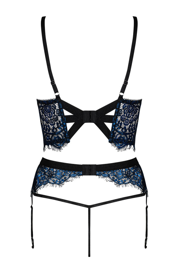 Комплект мереживним з поясом для панчіх Obsessive Yassmyne set