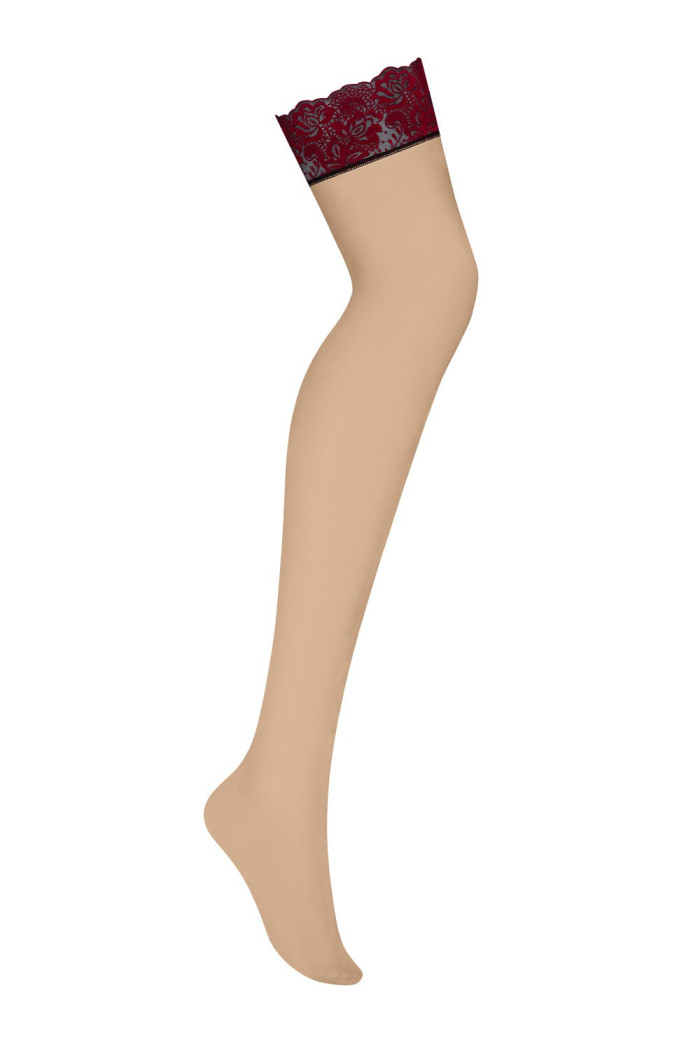 Панчохи з оксамитовою коронкою Obsessive Sugestina