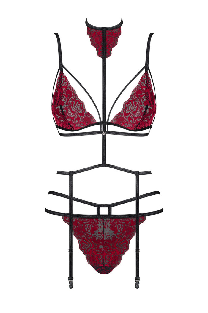 Комплект з портупеєю-поясом для панчіх Obsessive Sugestina set