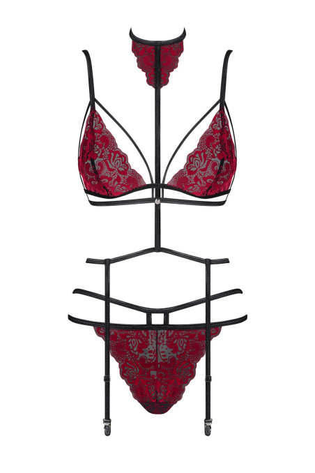 Комплект з портупеєю-поясом для панчіх Obsessive Sugestina set