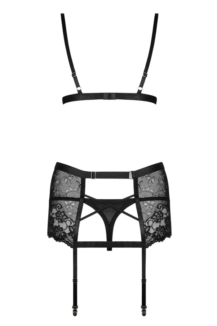 Комплект с широким поясом Obsessive Blanita garter belt
