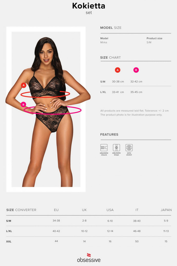 Комплект кружевной Obsessive Kokietta set
