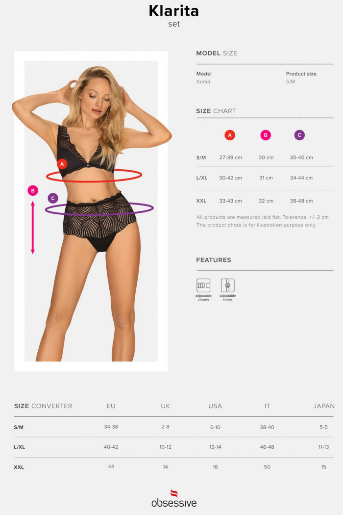 Комплект з високими трусиками Obsessive Klarita set