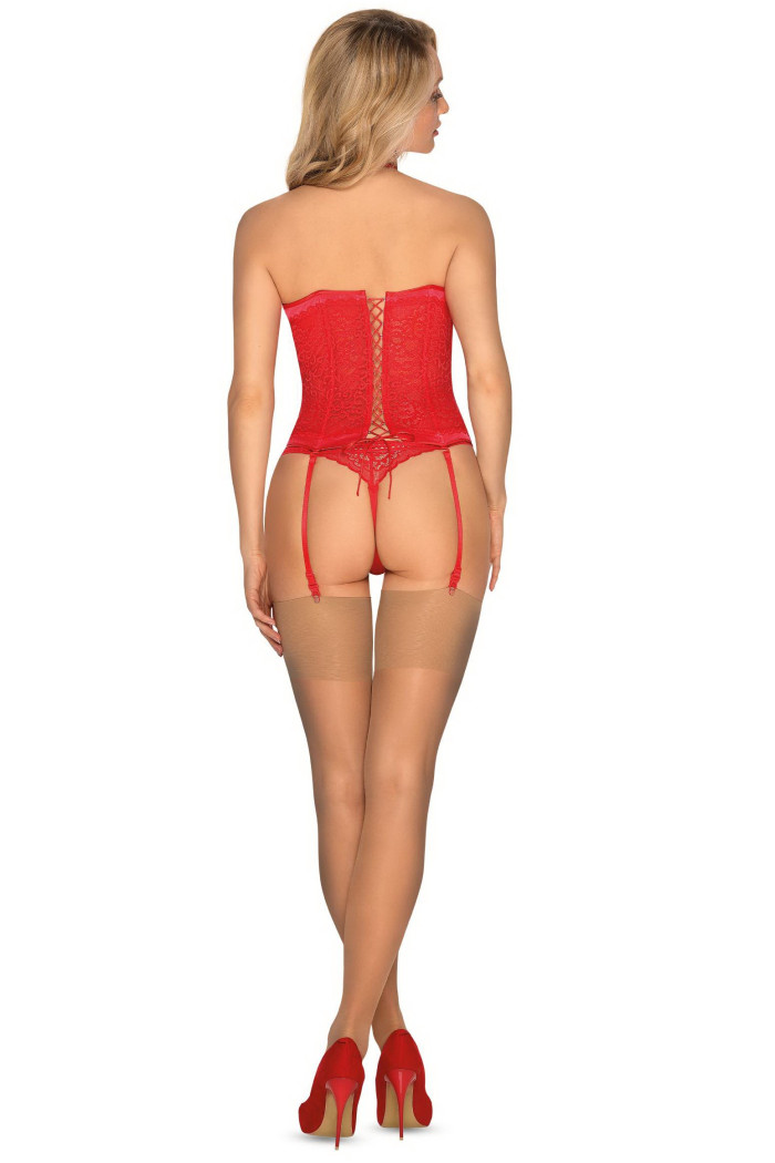 Корсет з пажами для панчіх Obsessive Flameria