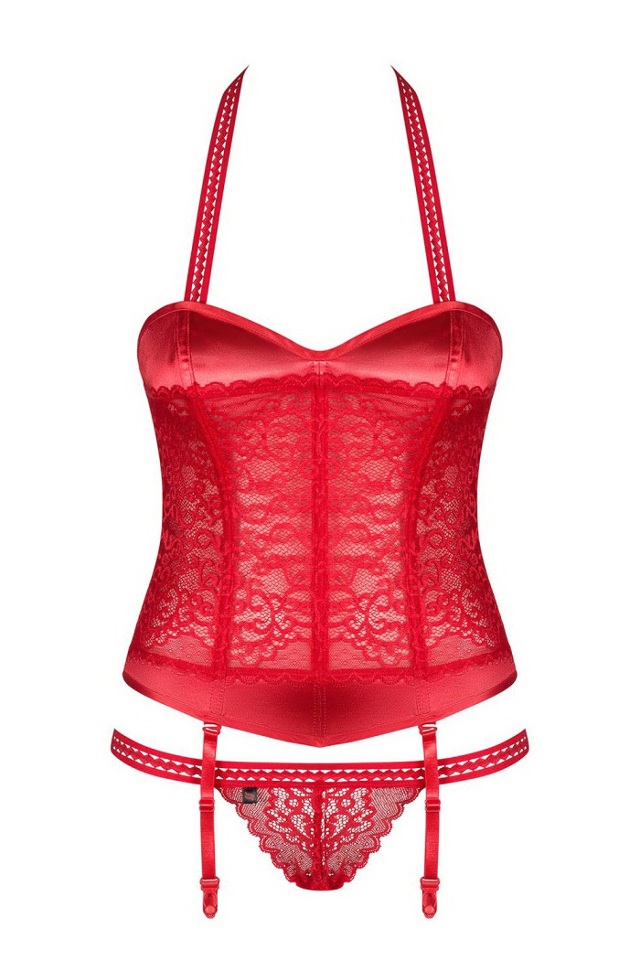 Корсет з пажами для панчіх Obsessive Flameria