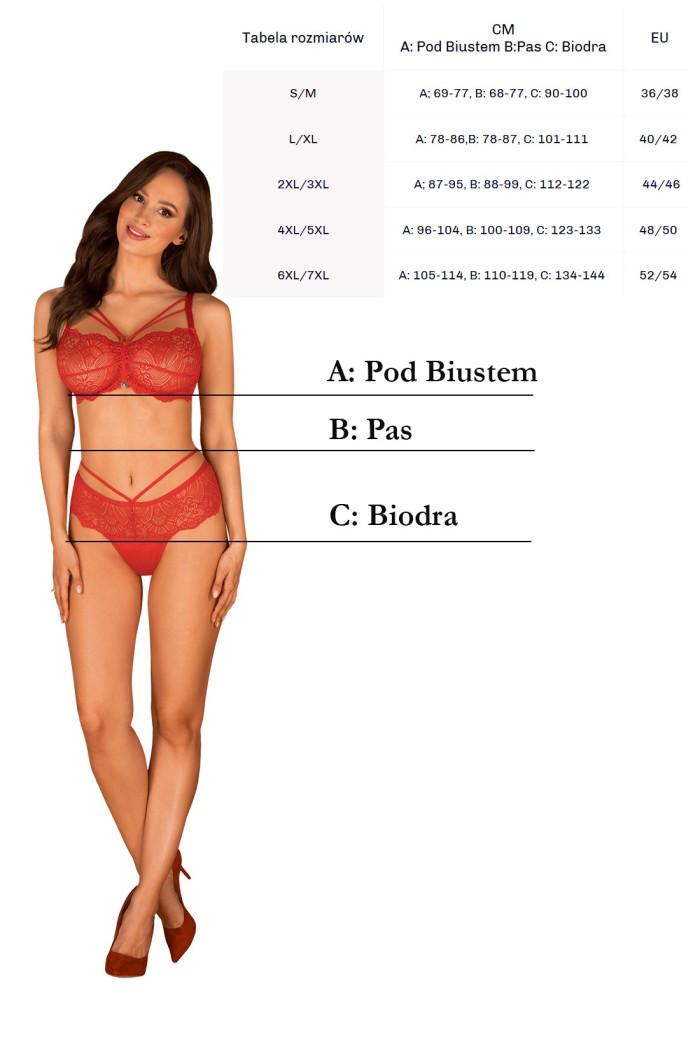 Комплект белья с высокими трусиками Obsessive Loventy