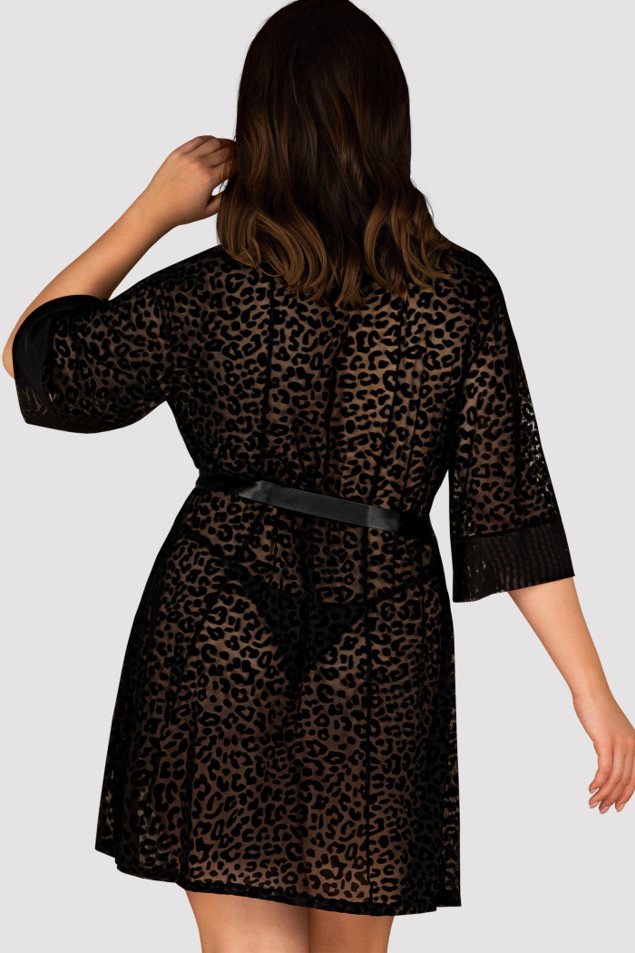 Халатик-пеньюар великого розміру Obsessive Jagueria