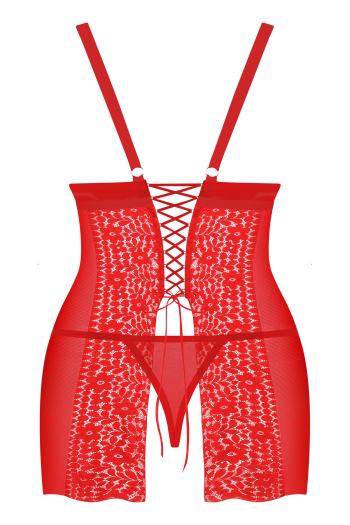 Сорочка большого размера с трусиками Obsessive Blossmina