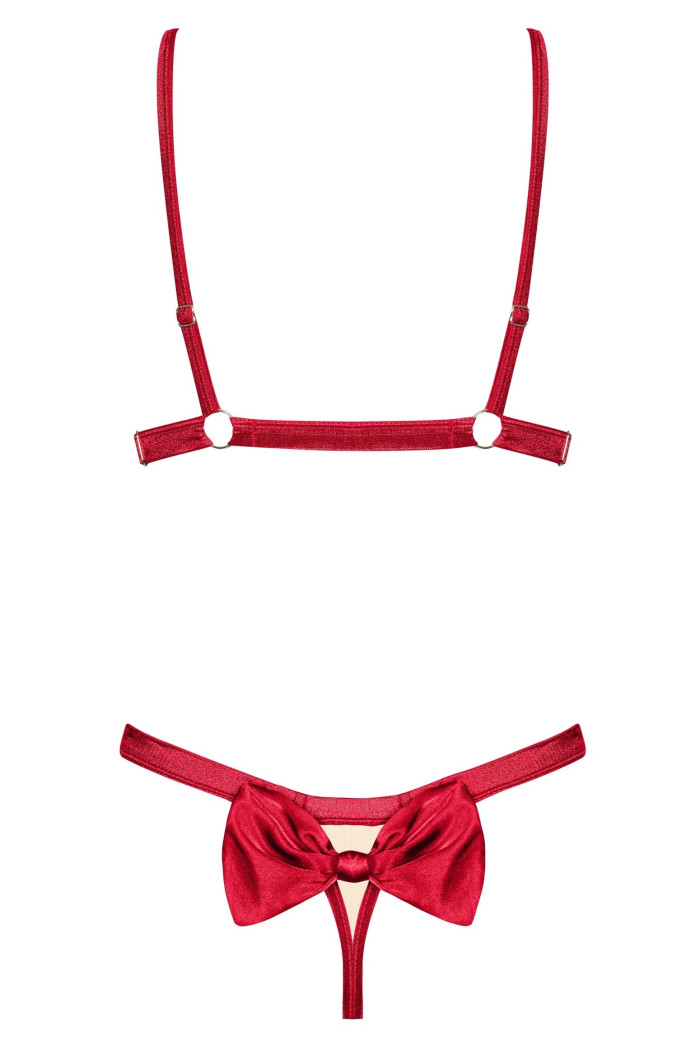 Комплект з відкритим бюстом Obsessive Rubinesa set