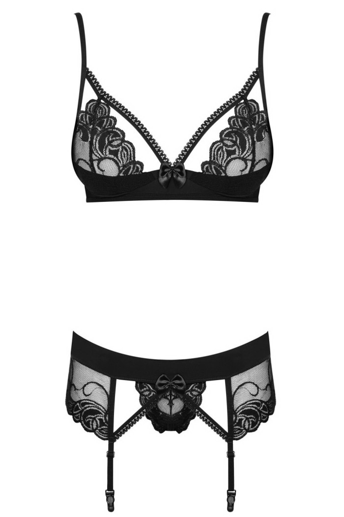 Комплект кружевной с поясом Obsessive Wonderia set