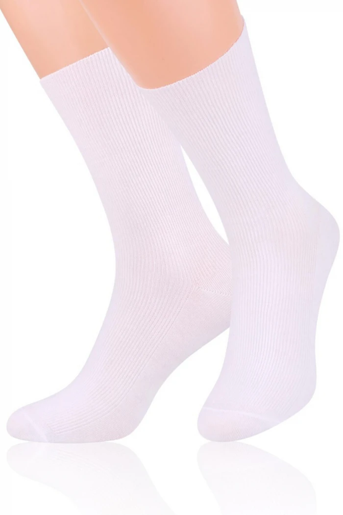 Шкарпетки бавовняні без резинки в рубчик Steven 018