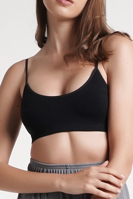 Топ бесшовный в рубчик GIULIA CAMI TOP RIB Nero