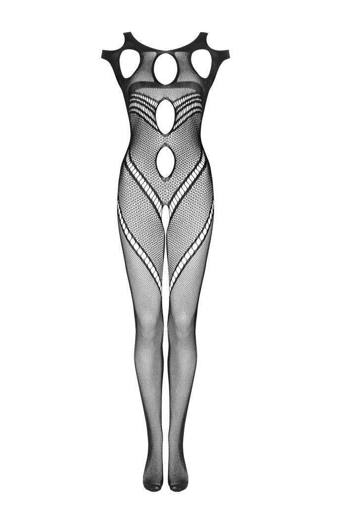 Комбинезон-сетка с вырезом Obsessive G322
