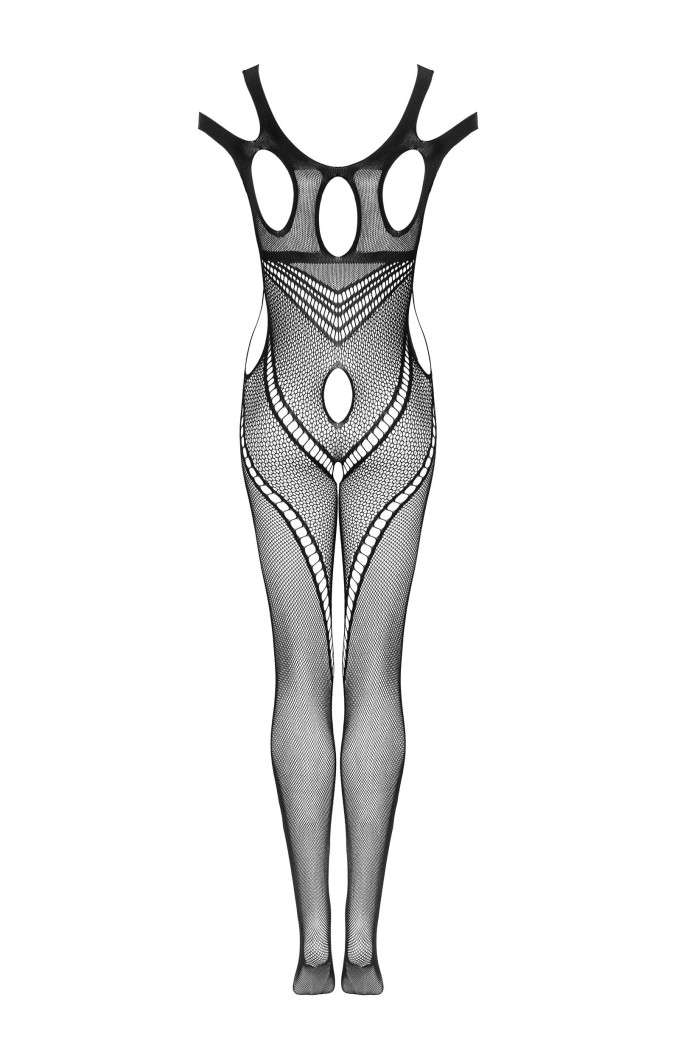 Комбинезон-сетка с вырезом Obsessive G322