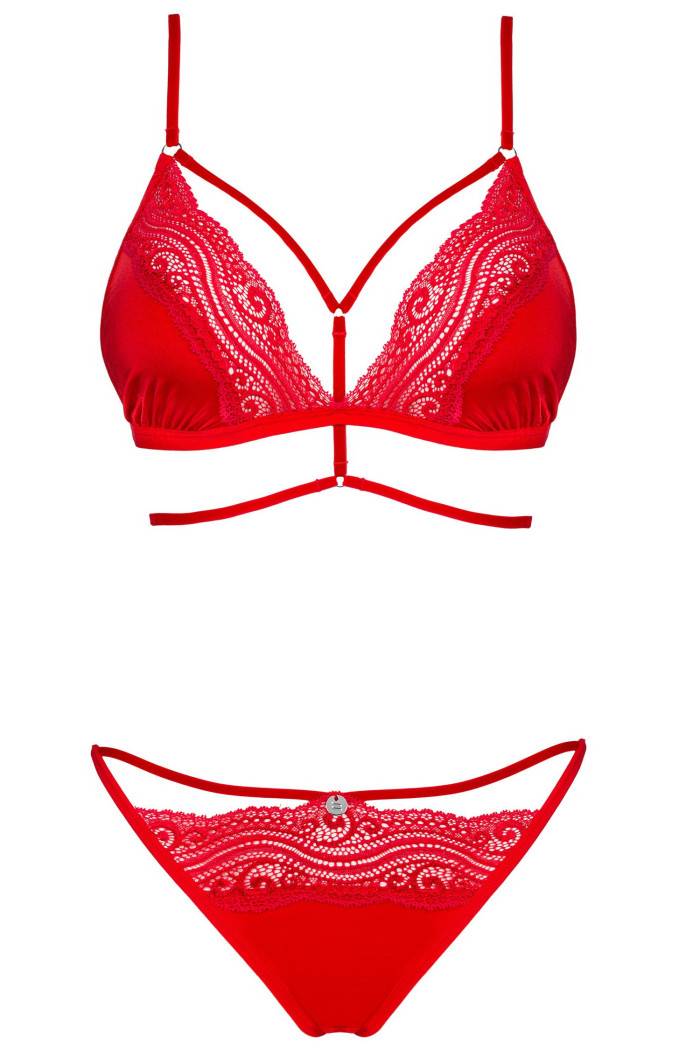 Комплект - бюст з трусиками Obsessive Diyosa Set Red