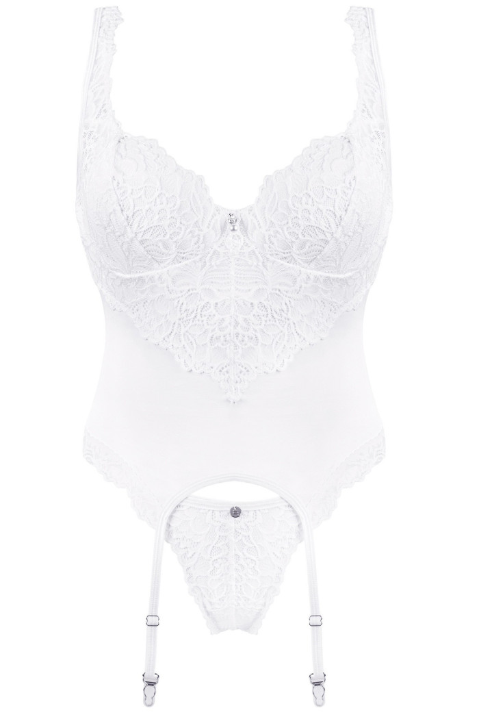 Роскошный корсет с трусиками Obsessive Amor Blanco corset