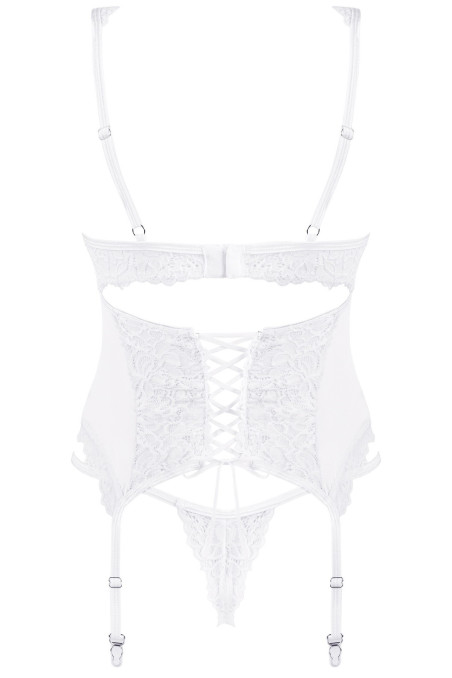 Розкішний корсет з трусиками Obsessive Amor Blanco corset