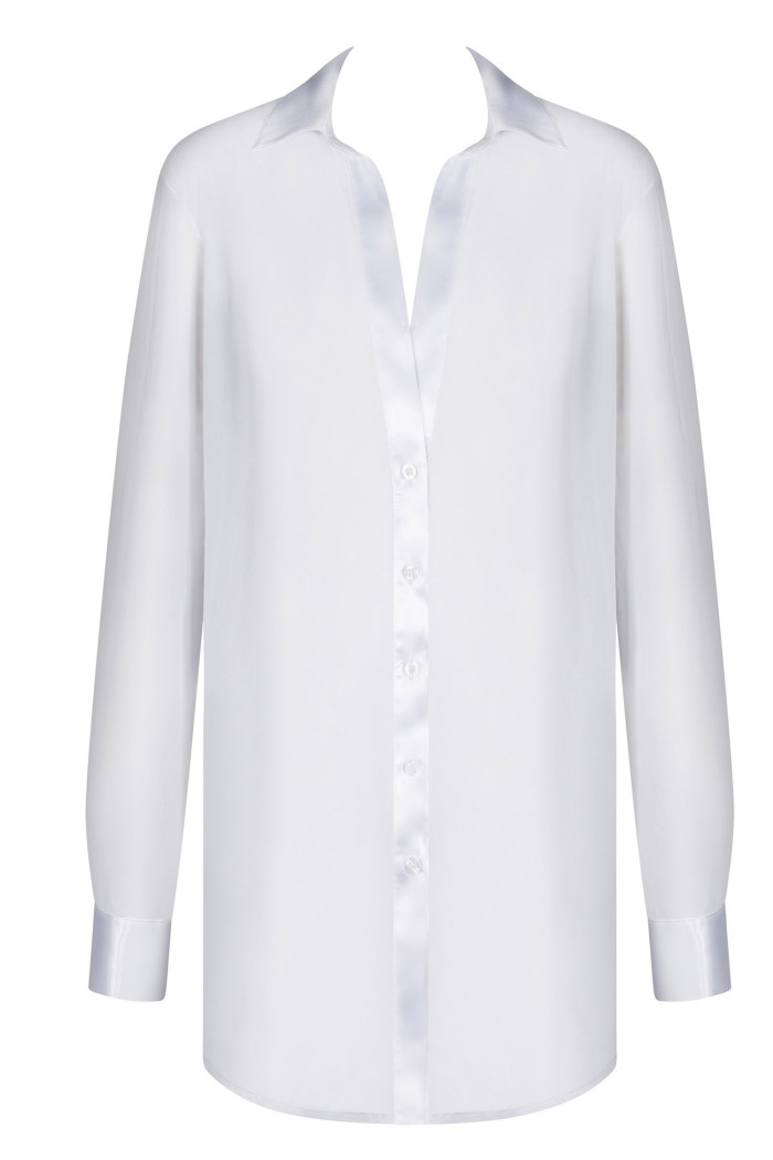 Плаття-сорочка прозора Obsessive Stellya Bianco